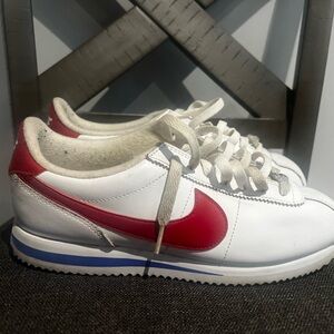 Nike Classic White and Red Cortez Sneakers